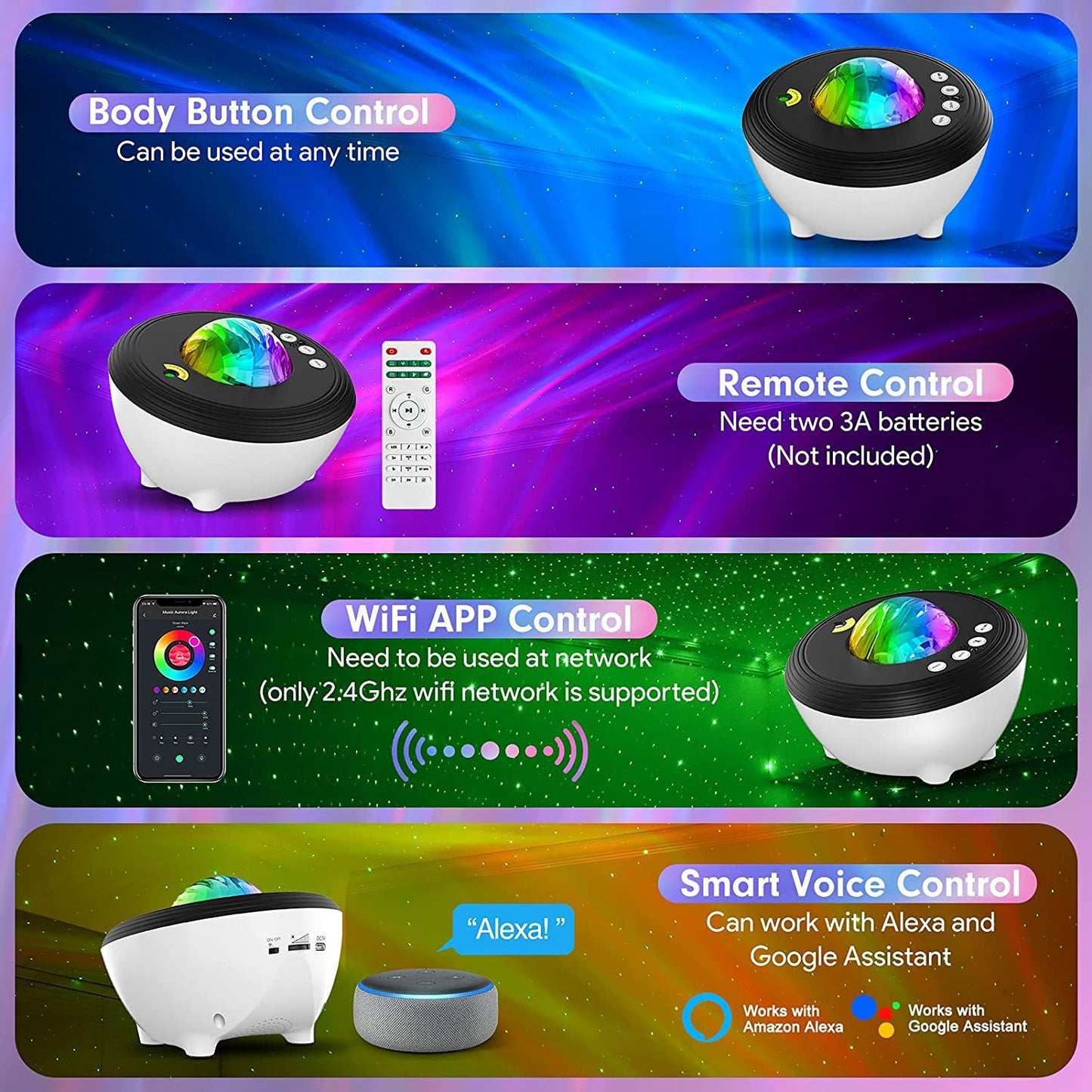 Lampe Galaxie Premium™ – Ambiance, Musique & Contrôle Intelligent